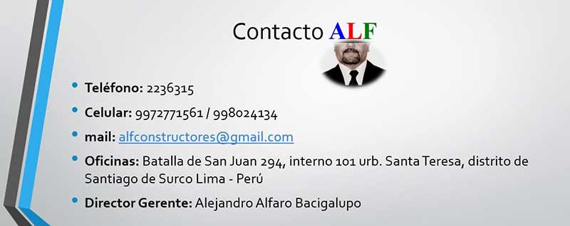 ALF CONSTRUCTORES E.I.R.L. - Construcciones Sostenibles - Servicios